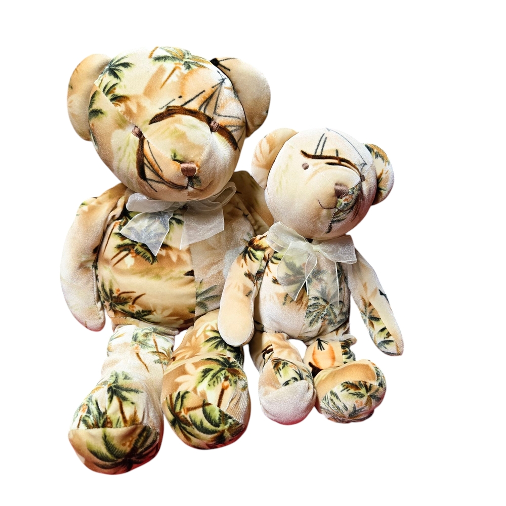 Tropical Print Plush Teddy Bear Set